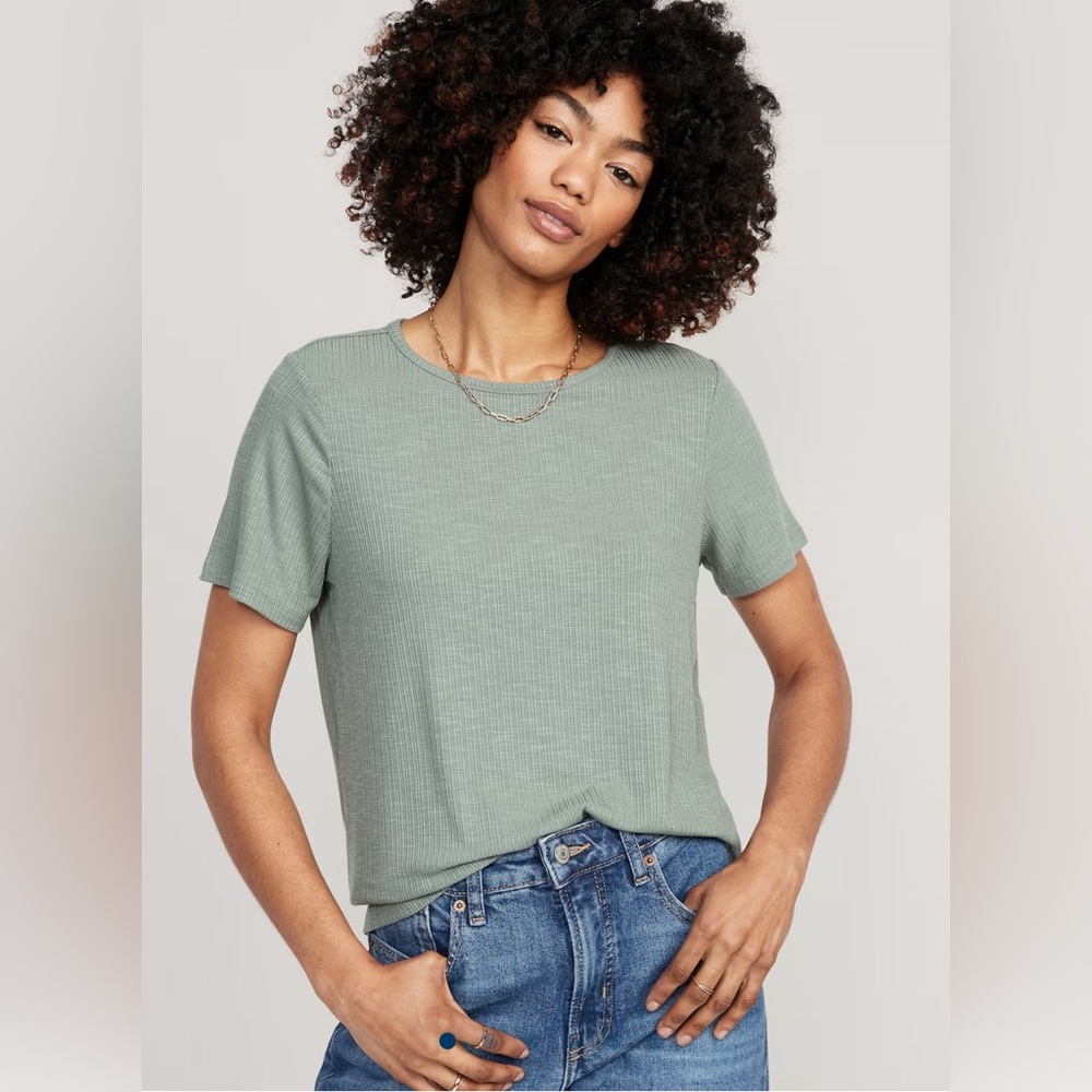 Old Navy Luxe Crew Neck T Shirt Womens XS Green